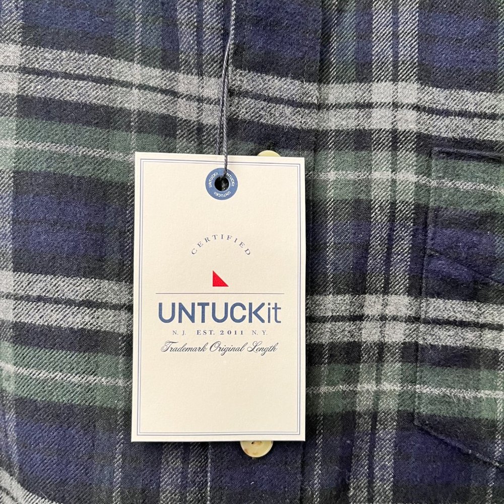 UNTUCKit Button Up Plaid Fleece New With Tags Medium - Picture 3 of 5